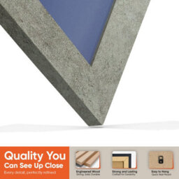 "AK Frames 25X17"" Grey Marble Modern Vinyl Record Frame With Blue Mount For 12 Inch Lp Cover & Disc - Overlapped Design" - thumbnail 3