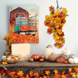 2 Pack Artificial Autumn Maple Leaf Garlands, 80 Cm, For Hanging, For Thanksgiving, Home Decoration (A) - thumbnail 5