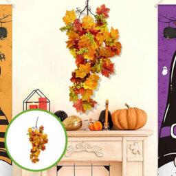 2 Pack Artificial Autumn Maple Leaf Garlands, 80 Cm, For Hanging, For Thanksgiving, Home Decoration (A) - thumbnail 3