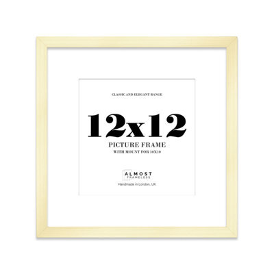 "12X12"" Gold Picture Frame - 12X12"" Square Frame With 10X10"" Mount For 12X12""/10X10"" Pictures Art Deco Style Room Decor, 1 Pack" - image 1