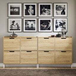 Sobuy Fsr100-N, Slim Wooden Storage Cupboard Shoe Rack Shoe Cabinet With 4 Flip Drawers, Natural - thumbnail 2