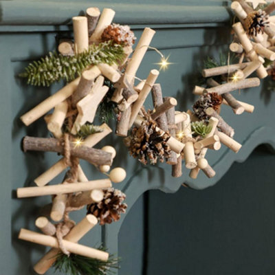 Dibor Sparkle Light Up Xmas Decoration Table Garland Decorative Christmas Garland 1.8M - image 1