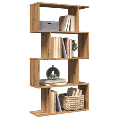 Berkfield Room Divider Bookcase 4-Tier Artisan Oak 70X24X129 Cm Engineered Wood - image 1