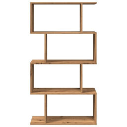 Berkfield Room Divider Bookcase 4-Tier Artisan Oak 70X24X129 Cm Engineered Wood - thumbnail 5