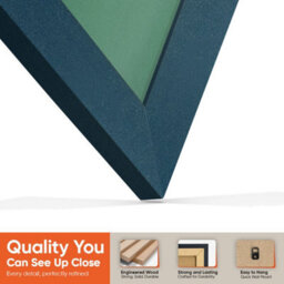 "AK Frames 25X17"" Navy Blue Modern Vinyl Record Frame With Emerald Mount For 12 Inch Lp Cover & Disc - Overlapped Design" - thumbnail 3