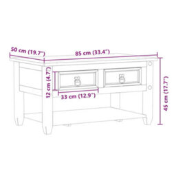 Walplus Coffee Table With Drawers Corona 85X50X45 Cm Solid Wood Pine - thumbnail 9