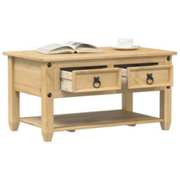 Walplus Coffee Table With Drawers Corona 85X50X45 Cm Solid Wood Pine