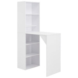 Berkfield Durable Bar Table With Cabinet White 115X59X200 Cm - thumbnail 2