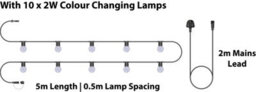 Eagle Connect Festoon Black Rubber Ip44 5M/10X2W Colour Changing Lamp - thumbnail 2