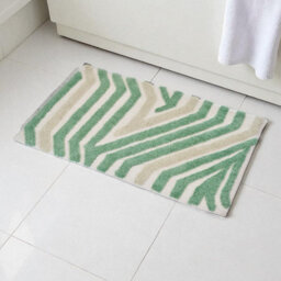 Showerdrape Barbican 100% Cotton Green & Grey Anti-Slip Bath Mat 800 X 500mm