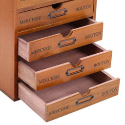 Wood Desktop Storage Cabinet Chest Of Drawer Box Makeup Organiser Office Holder - thumbnail 3