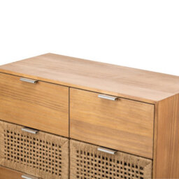 Nordlys 3-Drawer Wooden And Natural Rattan Dresser Exotic Boho Bedroom - thumbnail 7