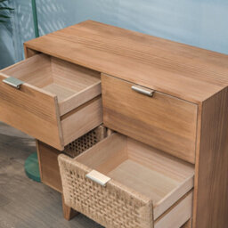 Nordlys 3-Drawer Wooden And Natural Rattan Dresser Exotic Boho Bedroom - thumbnail 8