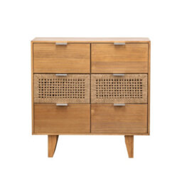 Nordlys 3-Drawer Wooden And Natural Rattan Dresser Exotic Boho Bedroom - thumbnail 5