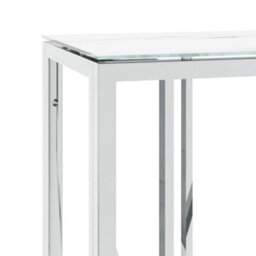 Berkfield Console Table Silver 110X30X70 Cm Stainless Steel And Glass - thumbnail 5