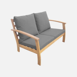 Sweeek - 4-Seater Wooden Garden Sofa Set Ushuaia Natural 123X82.7X74.6 Cm - thumbnail 2