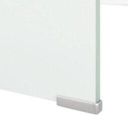 Berkfield Tv Stand/monitor Riser Glass White 120X30X13 Cm - thumbnail 5