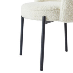 Nordlys Set Of 2 Metal And White Bouclé Dining Chairs Modern Design Style Dining Room - thumbnail 8