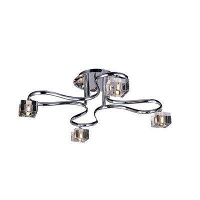Luminosa Lighting Luminosa Sisco Semi Flush Round 4 Light G9 Polished Chrome - image 1