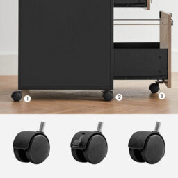 Songmics Mobile Filing Cabinet, Rolling Office Storage With 2 Lockable Drawers, Steel Frame File Organizer, Heather Greige - thumbnail 5