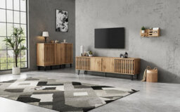 Btm 2-Piece Tv Unit Set, 180Cm Tv Stand And 150Cm Sideboard, White - thumbnail 2