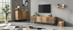 Btm 2-Piece Tv Unit Set, 180Cm Tv Stand And 150Cm Sideboard, White - thumbnail 3