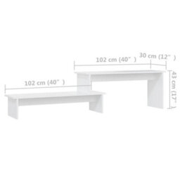 Berkfield Tv Cabinet White 180X30X43 Cm Engineered Wood - thumbnail 7