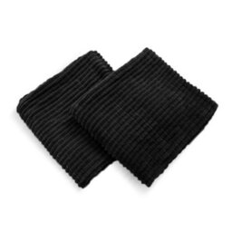 Deconovo Set Of 2 Soft Corduroy Cushion Covers 50Cm X 50Cm, 20X20 Inches Grid Square Pillowcase For Living Room, Black - thumbnail 2