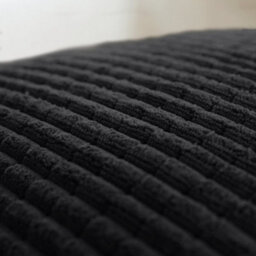 Deconovo Set Of 2 Soft Corduroy Cushion Covers 50Cm X 50Cm, 20X20 Inches Grid Square Pillowcase For Living Room, Black - thumbnail 5