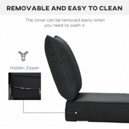 Outsunny Outdoor Seat And Back Cushion Set, Deep Seating Chair Cushion, Black - thumbnail 5