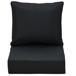 Outsunny Outdoor Seat And Back Cushion Set, Deep Seating Chair Cushion, Black - thumbnail 7