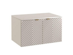 Impact Furniture Bathroom Vanity Unit Wall Hung 800mm Countertop Cabinet Fluted Ribbed Beige Cashmere Cara - thumbnail 9