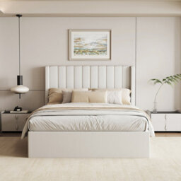 Maddison Cream Velvet Ottoman Storage Bed King Size 5Ft - thumbnail 3