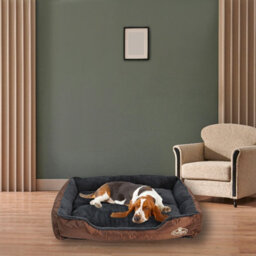 Actiaspet Faux Fur Pet Bed Brown/grey Large - thumbnail 3