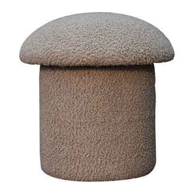 Artisan Furniture Mud Boucle Mushroom Upholstered Footstool - image 1