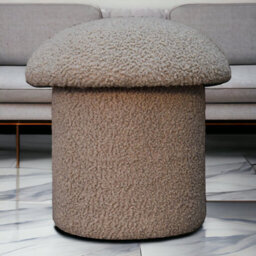 Artisan Furniture Mud Boucle Mushroom Upholstered Footstool - thumbnail 7