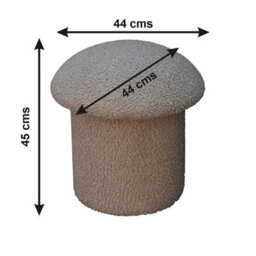Artisan Furniture Mud Boucle Mushroom Upholstered Footstool - thumbnail 8
