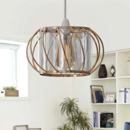 Metal Wire Cage Ceiling Light Shade Easy Fit Lamp Shade, Ceiling Hanging Indoor Pendant Light Lampshade Gold 18Cm  2 Pack - thumbnail 7