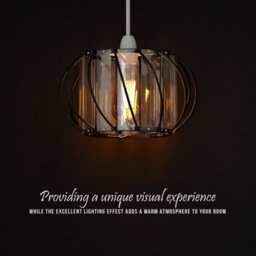 Metal Wire Cage Ceiling Light Shade Easy Fit Lamp Shade, Ceiling Hanging Indoor Pendant Light Lampshade Gold 18Cm  2 Pack - thumbnail 5