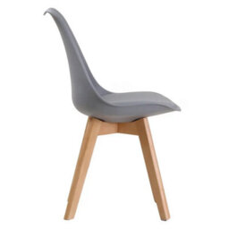 Direct Furniture Suppliers Ltd Louvre Pair Of Oak & Grey Dining Chairs With Comfy Padded Cushions - Modern Chairs For Home Living - H: 81Cm X W: 49Cm X D: 56Cm - thumbnail 5
