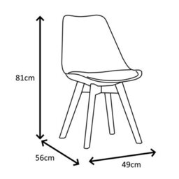 Direct Furniture Suppliers Ltd Louvre Pair Of Oak & Grey Dining Chairs With Comfy Padded Cushions - Modern Chairs For Home Living - H: 81Cm X W: 49Cm X D: 56Cm - thumbnail 6