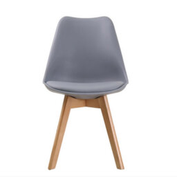 Direct Furniture Suppliers Ltd Louvre Pair Of Oak & Grey Dining Chairs With Comfy Padded Cushions - Modern Chairs For Home Living - H: 81Cm X W: 49Cm X D: 56Cm - thumbnail 3