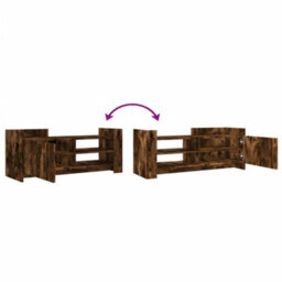 Berkfield Durable Tv Cabinet Smoked Oak 100X35X40 Cm Engineered Wood - thumbnail 7