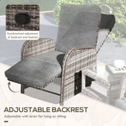 Outsunny 3 Pieces Rattan Bistro Set With Cushions For Outdoor, Brown - thumbnail 5