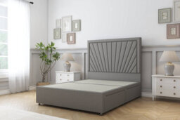 "Comfort Kensington Pewter Dumfries Divan Bed Set 2 Drawers Same Side - 26"" Strutted 4'6 Double" - thumbnail 3