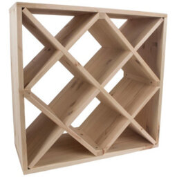 Woodeedoo Square Wooden Wine Rack 24 Bottle Cube Storage Stand Floor Standing Segmented Natural Unfinished Pine 52 X 52 X 25 Cm - thumbnail 6