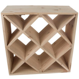 Woodeedoo Square Wooden Wine Rack 24 Bottle Cube Storage Stand Floor Standing Segmented Natural Unfinished Pine 52 X 52 X 25 Cm - thumbnail 7