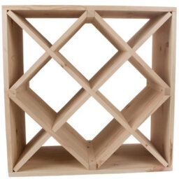 Woodeedoo Square Wooden Wine Rack 24 Bottle Cube Storage Stand Floor Standing Segmented Natural Unfinished Pine 52 X 52 X 25 Cm - thumbnail 5