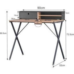 Modern Small-Space Desk 90Cm  Home Office, Laptop Table - thumbnail 2