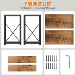 2 Tier Spice Rack Kitchen Shelf Organiser, Heavy-Duty Metal & Wood Stackable Storage Rack, Free Standing Worktop Spice Holder For - thumbnail 3